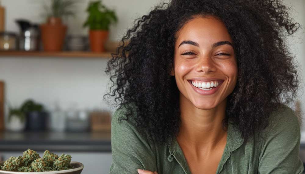 Sağlık İçin Ot Kullanımı: İştah, Metabolizma ve Fitness Kenevir yaprağı ve yoga matının yanında sağlıklı atıştırmalıklar - sağlıklı yaşam ve esrar yaşam tarzı